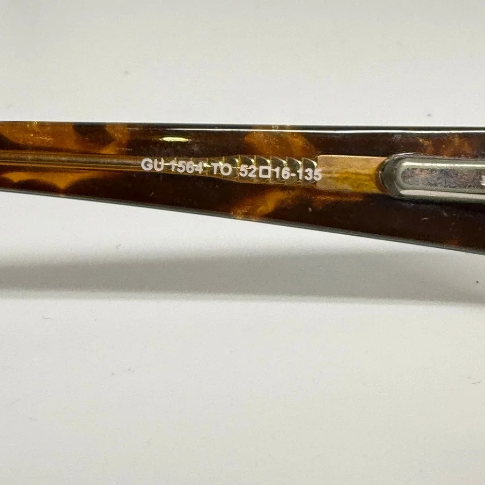Guess GU 1564 TO Tortoise Shell Eyeglasses Rhinestone Zebra Accent 52-16-135
